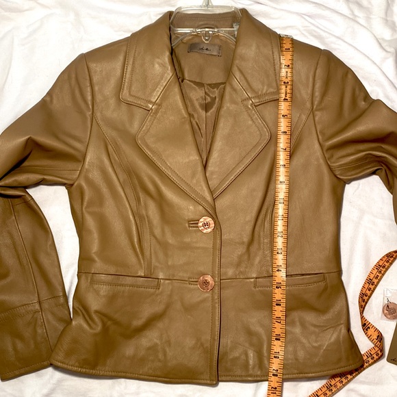 I.E. Tan Faux Leather Jacket *new* - Picture 7 of 9